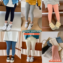 Girls leggings Spring and Autumn outside wear cotton pitting rice white children Foreign style 2021 New Fat Baby pants tide