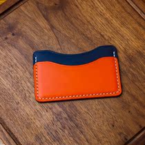 Fun leather mourning x curve card holder Simple and fashionable Buttero leather card holder Handmade leather goods customization