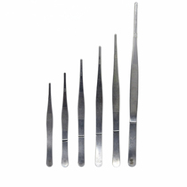 Round head stainless steel tweezers lengthened and thickened straight nozzle clip metal cleaning clip clamping tool