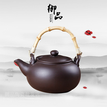 Yixing kung fu tea set purple clay pot boiling teapot kettle bamboo hand lifting beam teapot straight fire Zhu mud pot