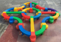 Childrens plastic single-plank bridge balance beam sensory training equipment complete kindergarten thickened plastic single-plank bridge