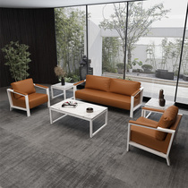 Manufacturer direct sales minimalist modern leather art office can order real leather sofas portfolio guests VIP talks sofa