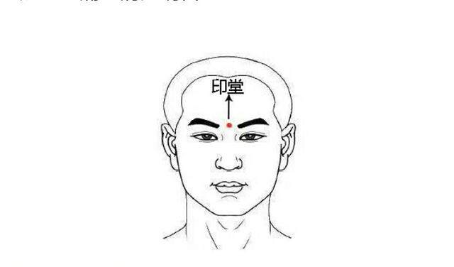 印堂穴 位於两眉的中间.疏风清热,止痛,清头明目.