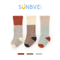 Xuwei baby socks autumn winter pure cotton baby socks with long cylinder thickened hair circles plus suede newborn thighs warm socks