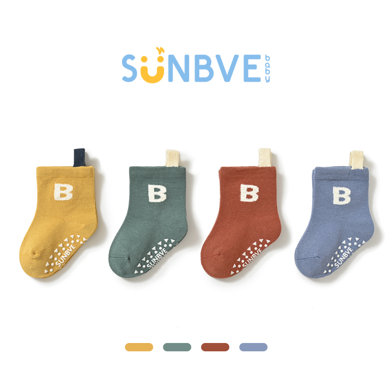 Xuwei children socks newborn spring autumn male baby floor socks female baby indoor anti-slip and cool learning step socks