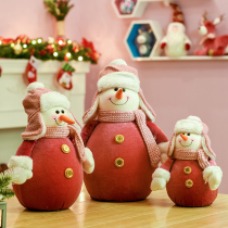 Santa snowman hotel front desk decoration scene layout window dress up props Christmas decorations