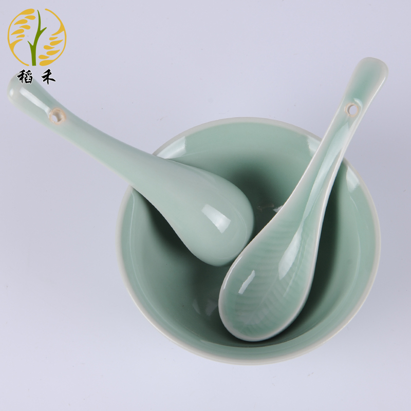 Rice grain celadon tableware fittings household of Chinese style ceramic spoon, spoon, ladle spoon, small spoon, chopsticks frame fast