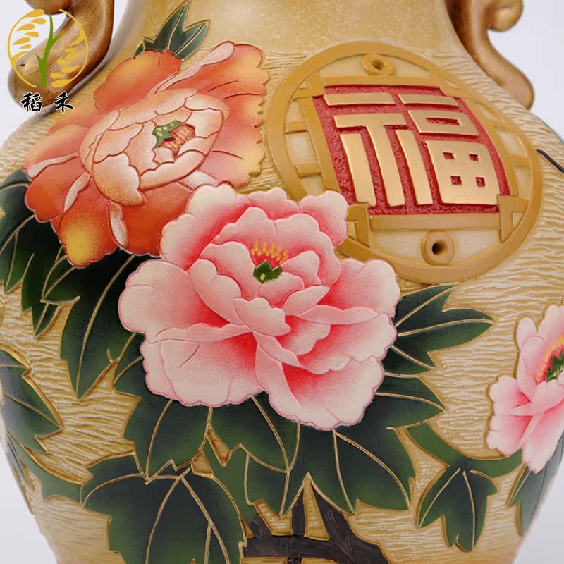 Classical Chinese ceramics handicraft pottery big vase sitting room porch decorate household furnishing articles in the New Year holiday gifts