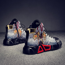 Guochao 2021 in the British new Martin boots men Joker high-top shoes mens trend tooling trendy shoes Net Red