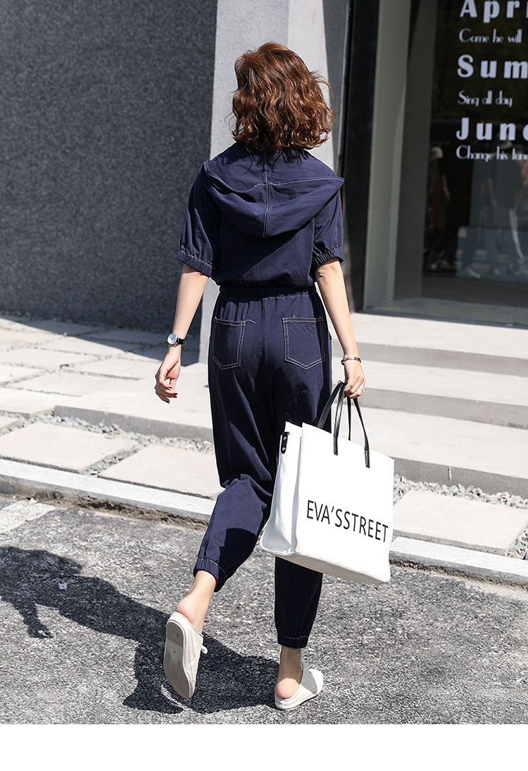 连体裤套装女夏装2020新款休闲高腰显瘦帅气工装小个子网红连衣裤