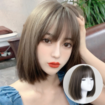 bobo short hair wig women korean style round face bangs boba hair natural fashion medium short hair