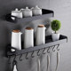 Black kitchen shelf wall hanging wall non-perforating home storage storage rack condiment seasoning rack Black kitchen shelf wall hanging wall non-perforating home storage storage rack condiment seasoning rack