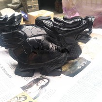 Natural black ink Jade Dragon turtle home furnishings Jade Dragon turtle crafts feng shui strong wealth increase power to avoid the small people