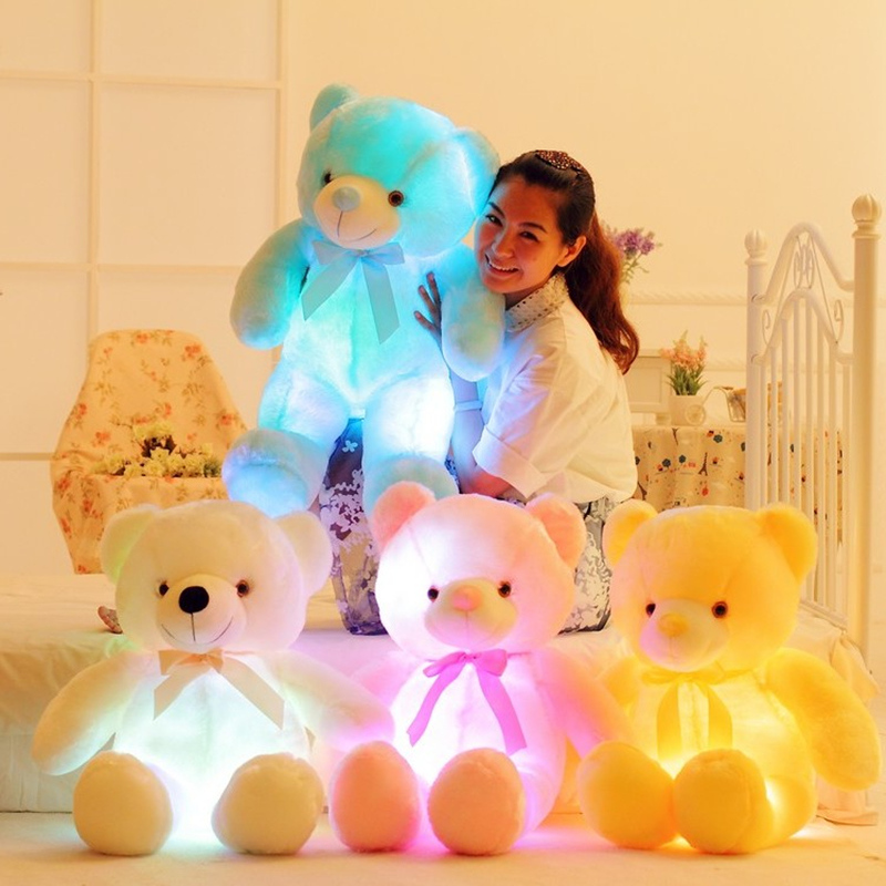 Creative Doll Luminous small Bear teddy bear male plush toy with pillow to put music bestie birthday present girl