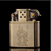 New creative metal inflatable wheel open flame lighter personality old-fashioned lighter mens love Guan Gong