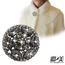 Mink beauty imported diamond buckle prismatic super flash diamond jewelry Mink fur cashmere cufflinks Cufflinks Fur jewelry accessories