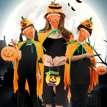Halloween pumpkin cloak childrens costume pumpkin suit adult costume cos mens and womens dance performance Parent-Child Costume