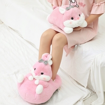 Hot water bag female rechargeable warm baby electric warm treasure Detachable and washable plush cute warm water bag Explosion-proof pillow warm hand treasure