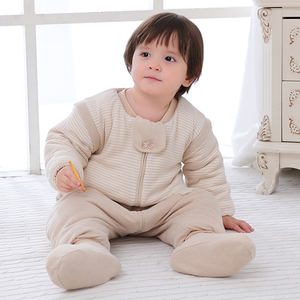 纯棉婴儿睡袋秋冬季加厚款儿童分腿睡袋春秋中大童幼儿宝宝防踢被