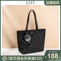 LEFF Leif 2021 New Tide nylon tote bag female large capacity shoulder canvas dog tooth bag commuter Hand bag
