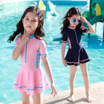 Girls swimsuits children and girls one-piece swimsuit summer cute middle and big children quick-drying anti-comfortable swimwear