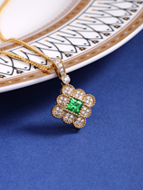 Zhongtan craftsman (color treasure trend style) 60 points vivid green Shaffrey 18K famous watch diamond pendant