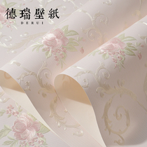 Wallpaper self-adhesive 3D three-dimensional warm girls bedroom decoration living room TV background wall paper flowers self-adhesive home