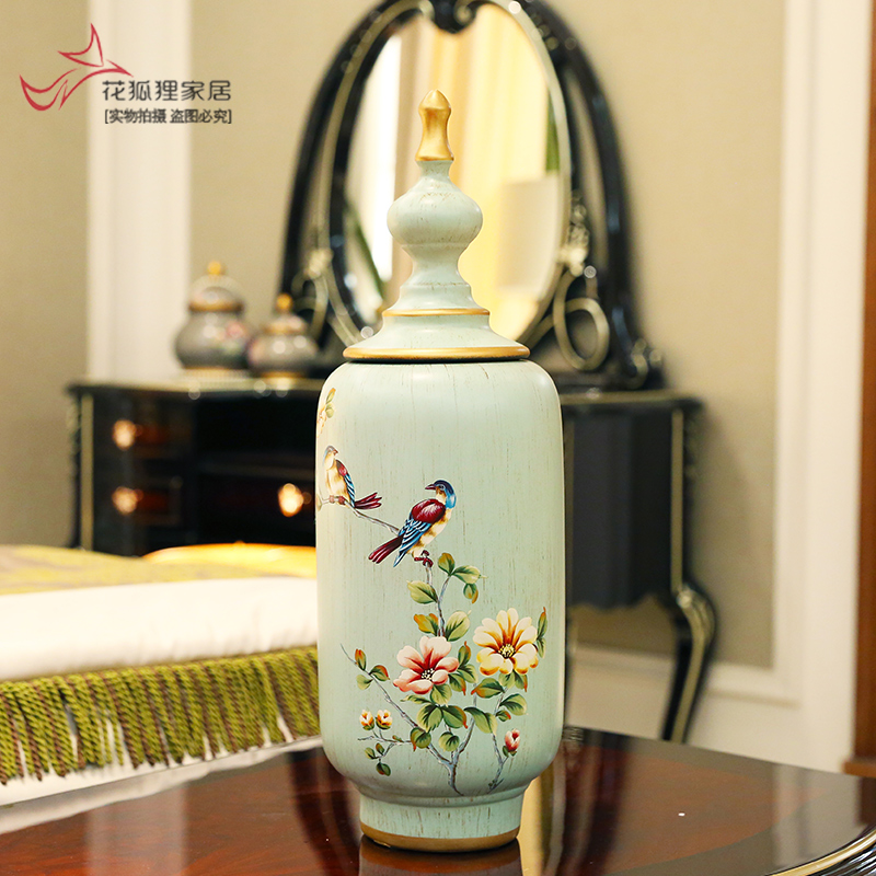 American retro ceramic storage tank creative European - style caddy fixings sitting room porch ark adornment furnishing articles household act the role ofing is tasted