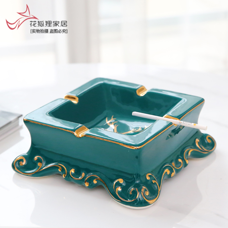 Nordic light European - style key-2 luxury home sitting room tea table ashtray cigars contracted ceramic ashtray creative move trend