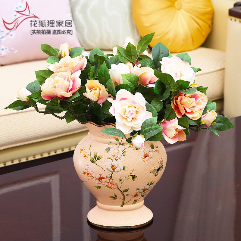 American vase furnishing articles household act the role ofing is tasted, creative New Year sitting room of Europe type restoring ancient ways simulation ceramics dried flower flower arranging flowers