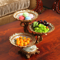 European Large Multilayer Fruit Tray Creative Vintage Divider Tray Living Room Decor Ornaments Dried Fruit Pastry Snacks Tray