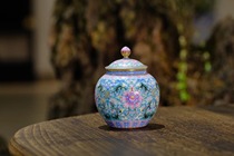 Spillway enamel full green space tea leaf jars (Huayi Xuan Ceramic Art)