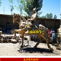 Spot general equestrian man glass steel equestrian man European real estate real estate ancient general warrior sculpture custom