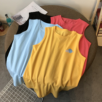 Summer new embroidery black sleeveless camisole womens bottom with a burst Korean version of the sports top tide wild