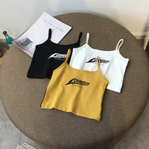 Summer new printing Hyuna small camisole women wear sexy Korean version loose sports bottom top wild