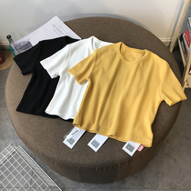 Spring and summer new short short-sleeved white T-shirt female ins tide Korean version of the fashion slim-fit bottom top bf wind wild