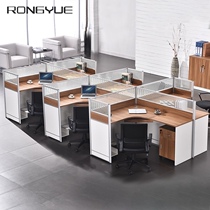 Screen staff station staff office table and chair combination work table office Card Holder 6 4 people simple modern