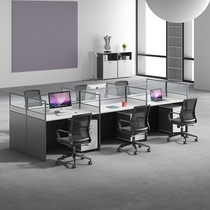 Staff desk is about 46-person screen-blocked with modern office furniture Table and chair combination desk