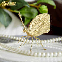 Copper butterfly bookcase wine cabinet wine cabinet living room wedding gifts creative animal ornaments European decoration model room decoration