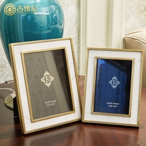 American bedside table TV cabinet decoration photo frame model room golden photo frame ornaments European 6-inch 7-inch photo album setting