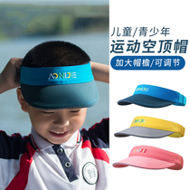 Teens and children outdoor sports sunscreen empty top hat quick-drying breathable running ultra-light tennis adjustable hat