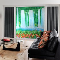 Landscape landscape painting Semi-full shading roller blinds Yang pull bead rope lifting curtains Living room bedroom partition custom drawing painting
