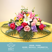 Simulation flower table flower fake flower decoration flower art silk flower hotel round table flower table coffee table plastic decoration table flower