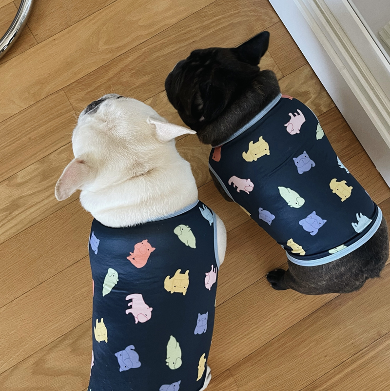 Original Design Pet Fadou Clothes Pug Fat Dog Cool Feeling Cooling Vest Dark Blue Fadou Spot