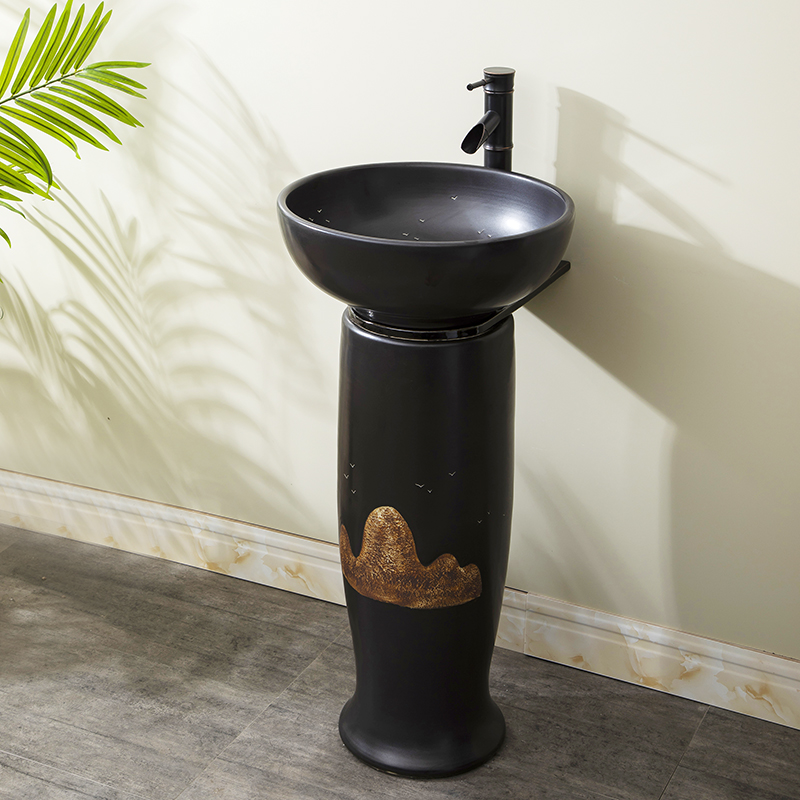 Ceramic column type lavatory floor toilet pillar lavabo one - piece balcony column basin restoring ancient ways