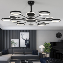 Nordic light luxury 12-head variable frequency ceiling fan lamp Dining room living room bedroom simple fan chandelier Silent fan lamp