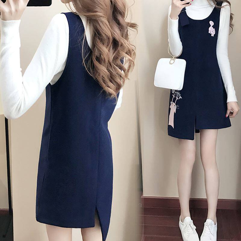 2017春装新款吊带裙春秋连衣裙背心裙韩版学生背带裙打底裙春季女_7折