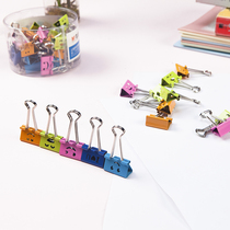 Morning light (MG)32mm color cute smiling face Office long tail clip dovetail clip ABS92704