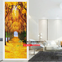 Art glass entry partition Modern living room double-sided screen entrance background frosted translucent process Guifu forest
