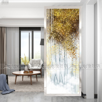 Modern art glass screen partition wall Living room aisle entrance background wall Shoe cabinet Tempered frosted craft abstraction